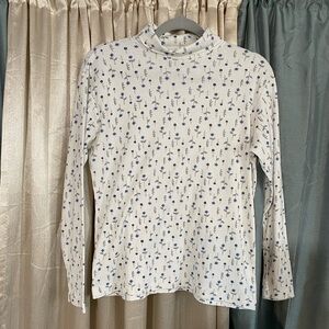 Floral Long Sleeve Turtleneck Top